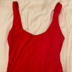 WeWoreWhat red one piece bathing suit